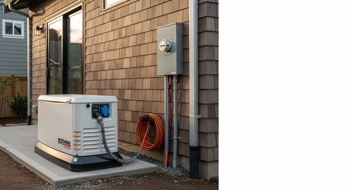Backup generator installation and hookup in Portland home
